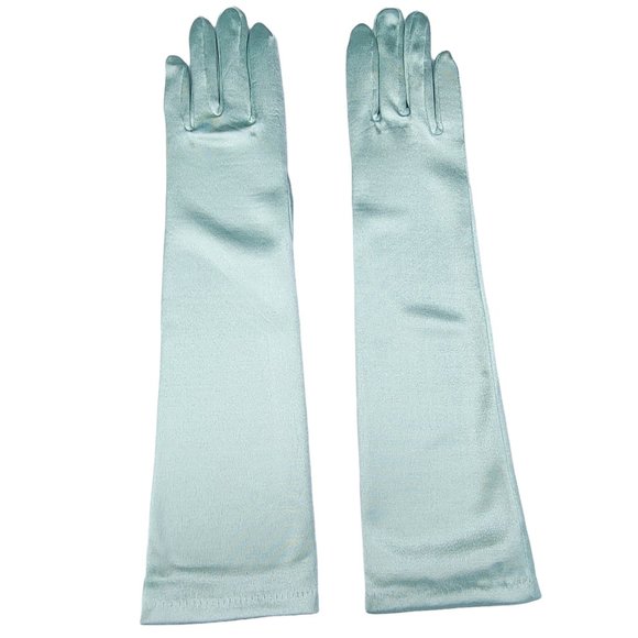 BW-8812SG-39 Accessories - Sage Green Satin Gloves Elbow Opera Length